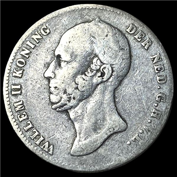 1848 Netherlands Silve 1/2 Gulden KM 73.1