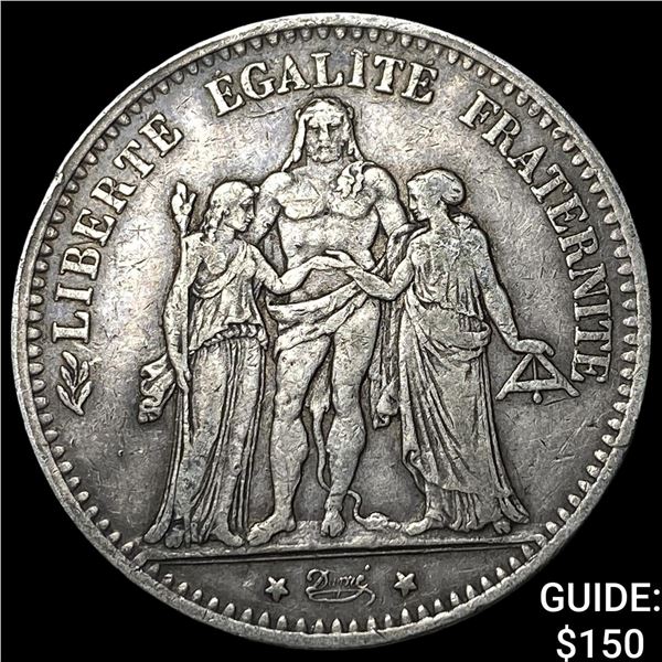 1875A France Silver 5 Francs