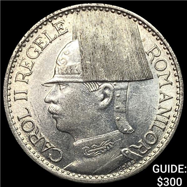1938 Romania Silver 50 Lei