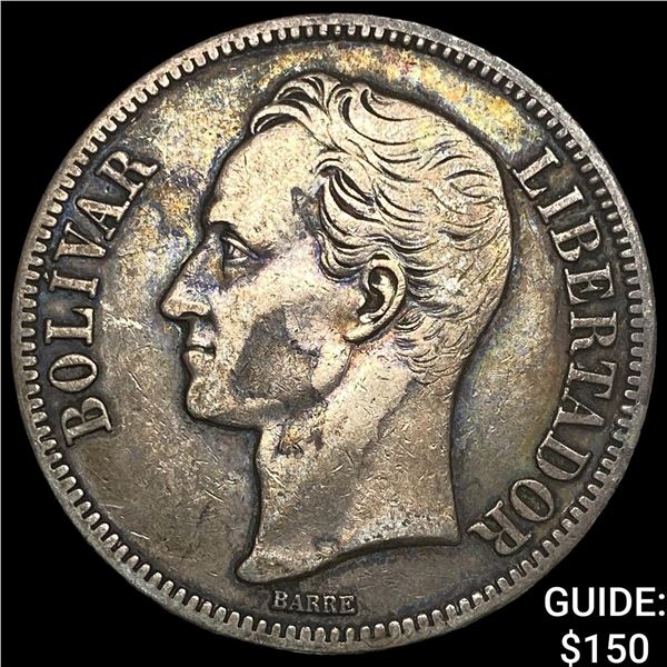 1921 Venezuela SIlver 5 Bolivar