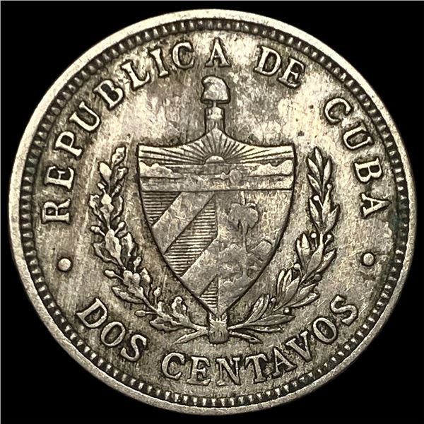 1915 Cuba Silver 2 Centavos