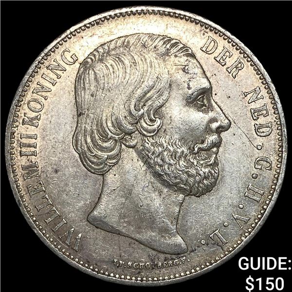 1874 Netherlands Silver 2 1/2 Gulden