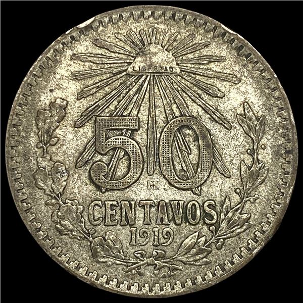 1919 Mexico Silve 50 Centavos