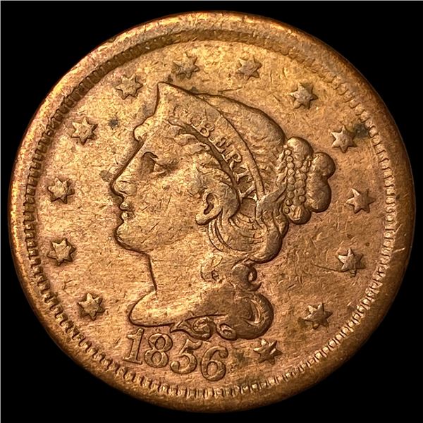 1856 Braided Hair Large Cent LIGHTLY  CIRCULATED
