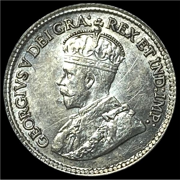 1920 Canada Silver 5 Cents CLOSELY  UNCIRCULATED