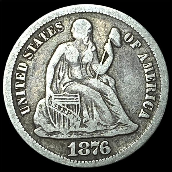 1876-CC Silver Dime LIGHTLY CIRCULATED