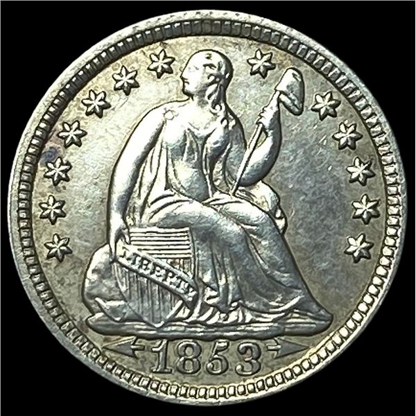 1853 Arrows Seated Liberty Half Dime CLOSELY  UNCIRCULATED