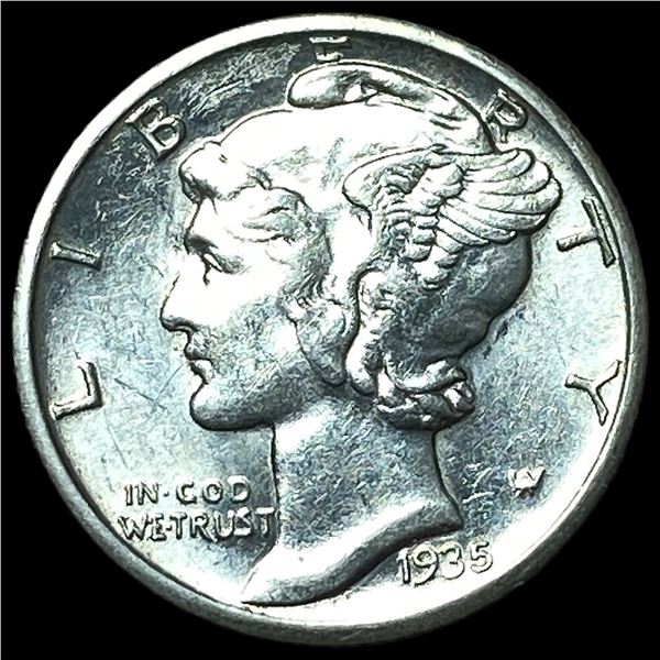 1935-S Silver Mercury Dime CHOICE AU
