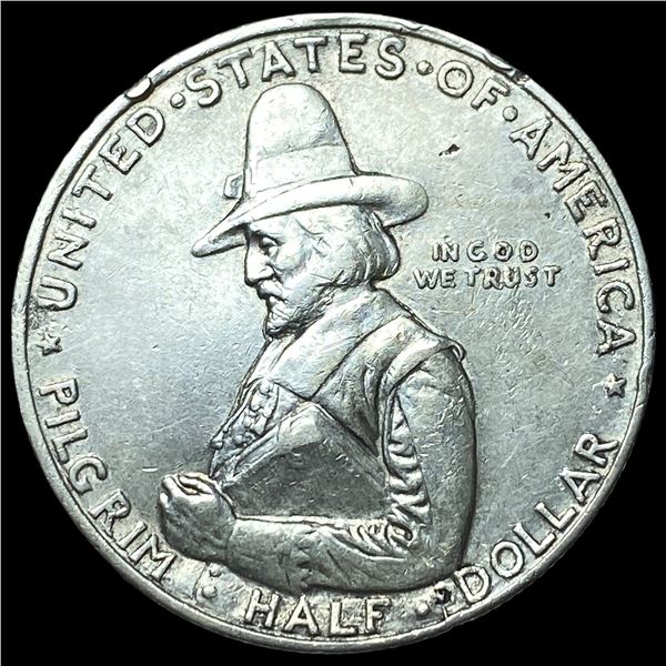 1920 Silver Pilgrim Tercentenary Half Dollar  NEARLY UNCIRCULATED