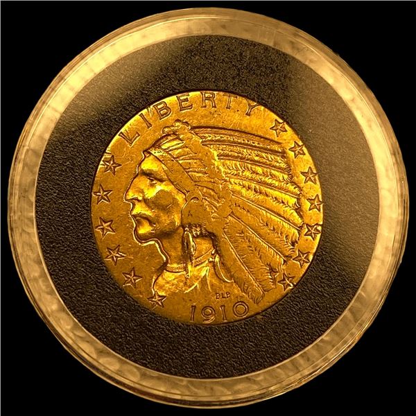 1910 Indian Head Half Eagle $5 Gold NEARLY  UNCIRCULATED