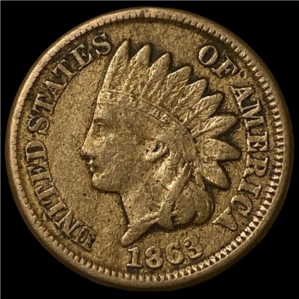 1863 Bronze Indian Head Cent LIGHTLY  CIRCULATED