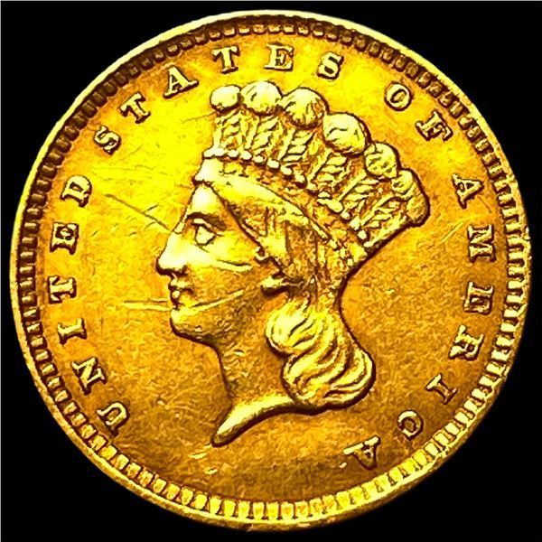 1857 Gold $1 Indian Princess Head CLOSELY  UNCIRCULATED
