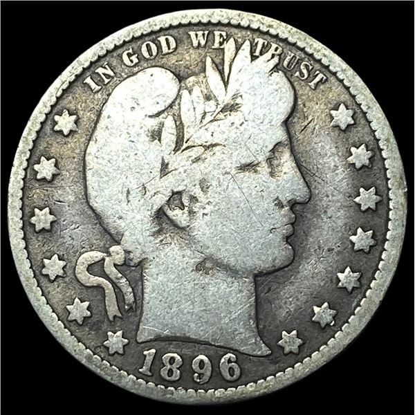 1896-O Silver Barber Quarter NICELY  CIRCULATED