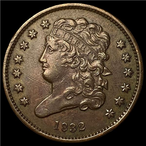 1832 Copper Half Cent CHOICE AU