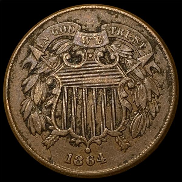 1864 Bronze Two-Cent Piece ABOUT UNCIRCULATED