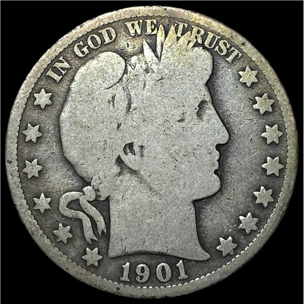 1901-S Silver Barber Half Dollar NICELY  CIRCULATED