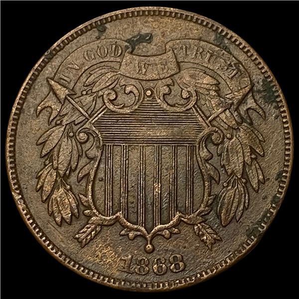 1868 Bronze Two-Cent Piece NEARLY  UNCIRCULATED