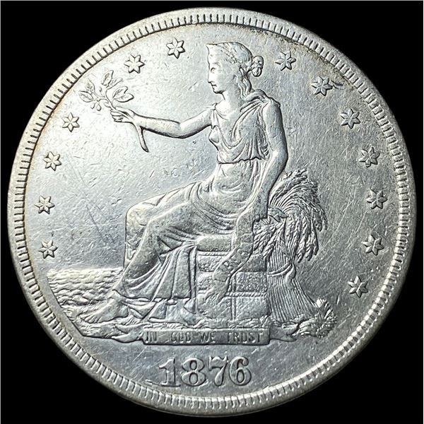 1876 Silver Trade Dollar NEARLY UNCIRCULATED