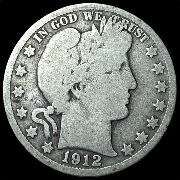 1912-S Silver Barber Half Dollar NICELY  CIRCULATED