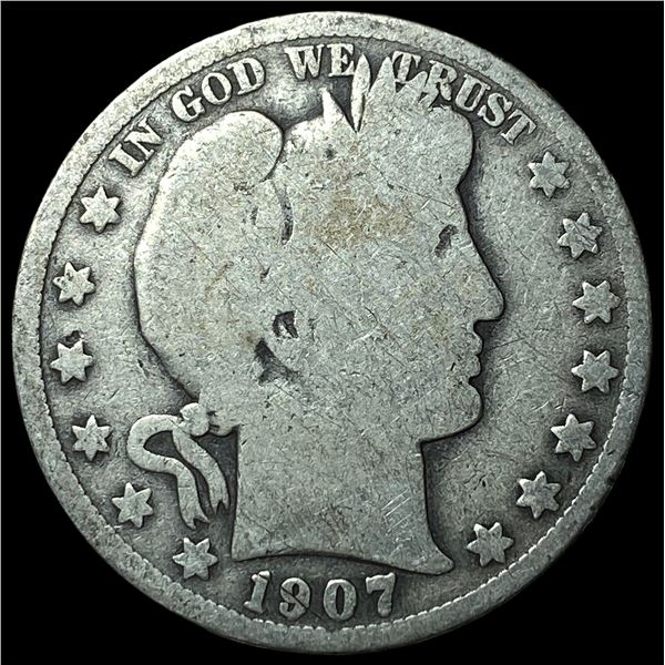 1907 Silver Barber Half Dollar NICELY CIRCULATED
