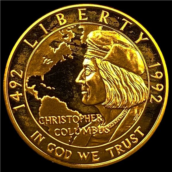 1992-W .2419oz Gold $5 Columbus CHOICE PROOF