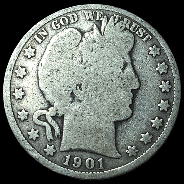 1901 Silver Barber Half Dollar NICELY  CIRCULATED