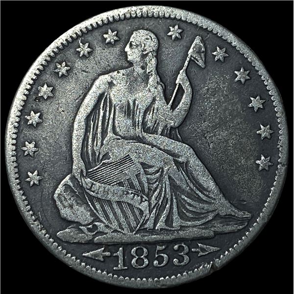 1853 Arrows Seated Liberty Half Dollar  LIGHTLY CIRCULATED