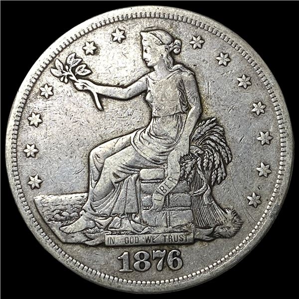 1876 Silver Trade Dollar NEARLY UNCIRCULATED