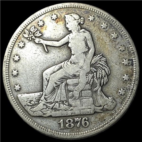 1876 Silver Trade Dollar NEARLY UNCIRCULATED