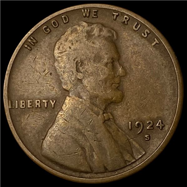 1924-S Lincoln Wheat Cent LIGHTLY CIRCULATED