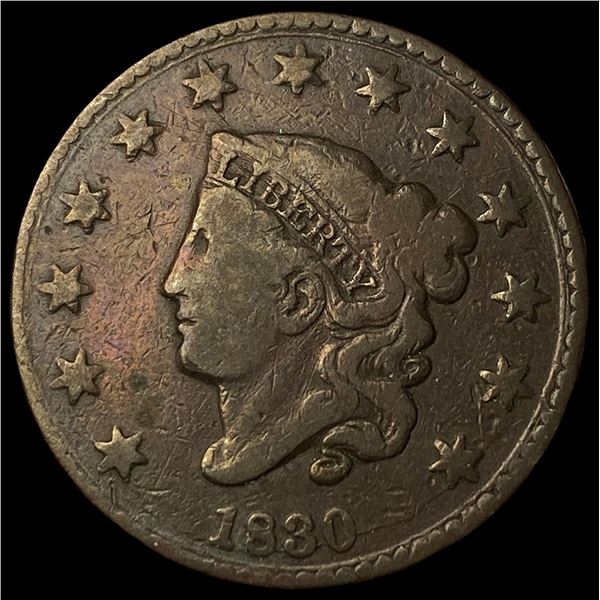 1830 Coronet Head Large Cent NICELY  CIRCULATED