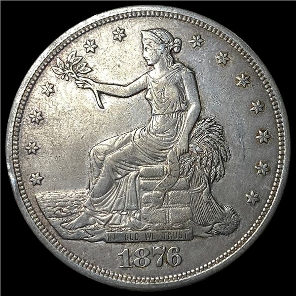 1876 Silver Trade Dollar NEARLY UNCIRCULATED