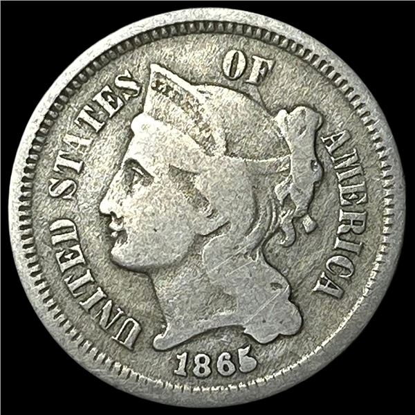 1865 Nickel Three-Cent Piece LIGHTLY  CIRCULATED
