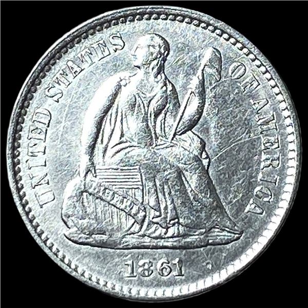 1861 Silver Half Dime CLOSELY UNCIRCULATED