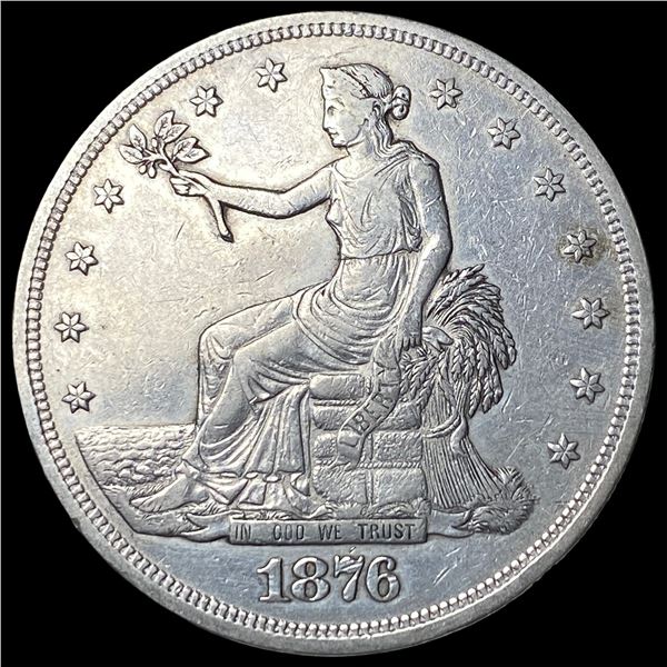 1876 Silver Trade Dollar NEARLY UNCIRCULATED