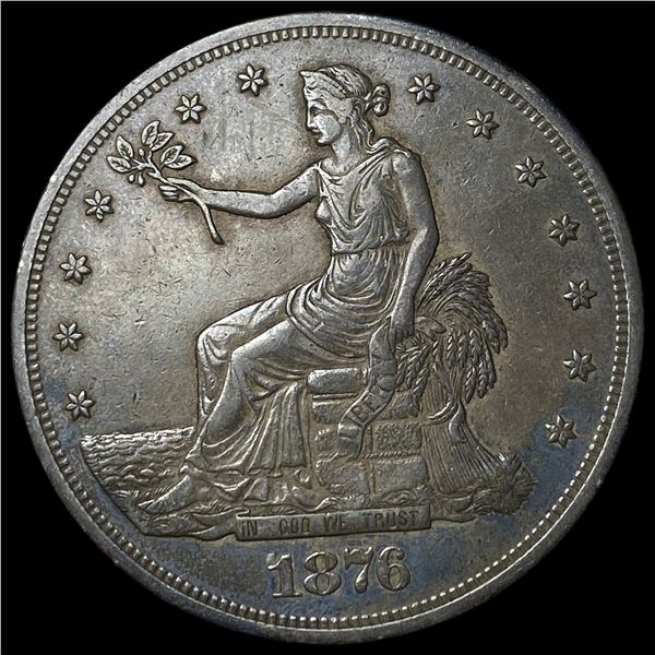 1876 Silver Trade Dollar NEARLY UNCIRCULATED