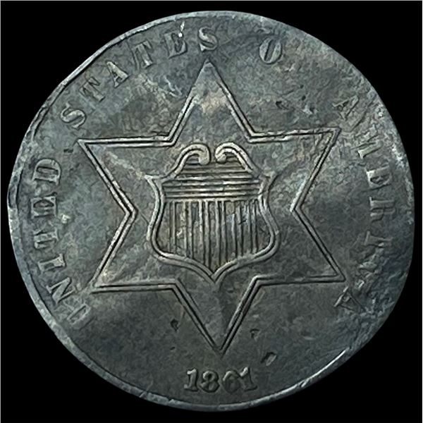 1861 Silver Three-Cent Piece HIGH GRADE