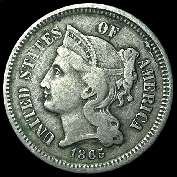 1865 Nickel Three-Cent Piece LIGHTLY  CIRCULATED