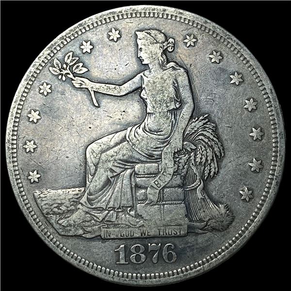 1876 Silver Trade Dollar NEARLY UNCIRCULATED