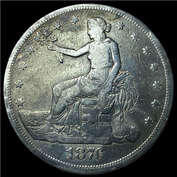 1876 Silver Trade Dollar NEARLY UNCIRCULATED