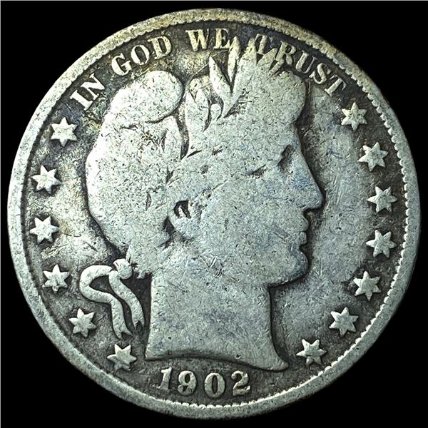 1902 Silver Barber Half Dollar NICELY CIRCULATED