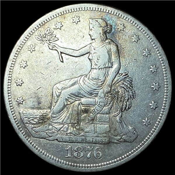 1876 Silver Trade Dollar NEARLY UNCIRCULATED