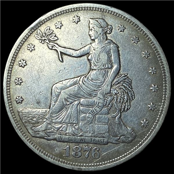 1876 Silver Trade Dollar NEARLY UNCIRCULATED