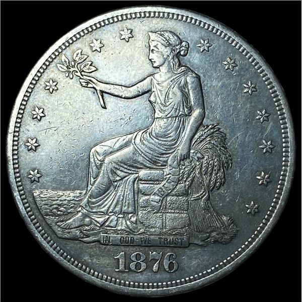 1876-S Silver Trade Dollar NEARLY  UNCIRCULATED