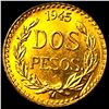 Image 2 : 1945 Mexico Gold 2 Pesos UNCIRCULATED