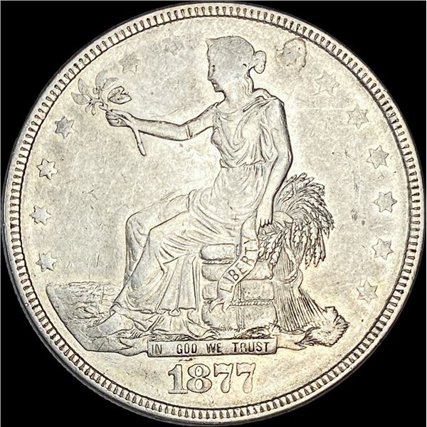 1877 Silver Trade Dollar NEARLY UNCIRCULATED