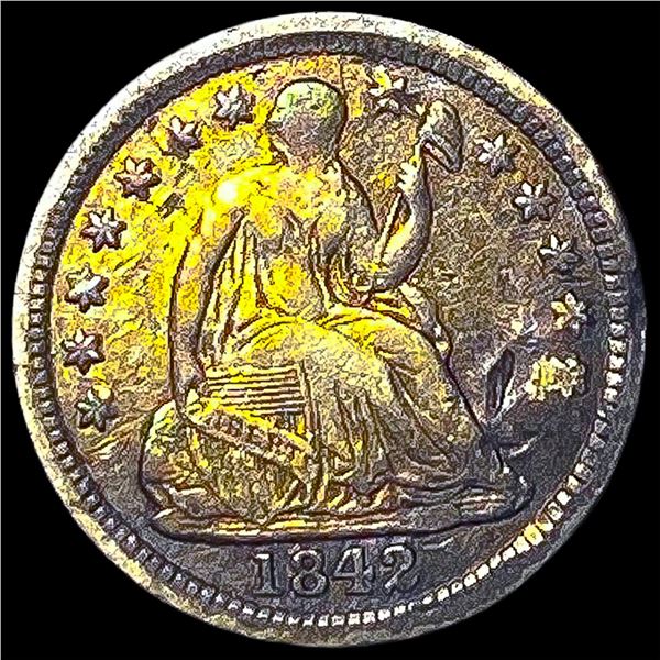 1842-O Silver Seated Liberty Half Dime NEARLY  UNCIRCULATED
