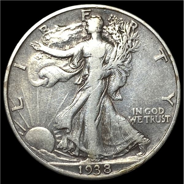 1938-D Silver Walking Liberty Half Dollar  NEARLY UNCIRCULATED