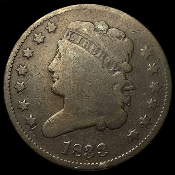 1833 Classic Head Half Cent HIGH GRADE
