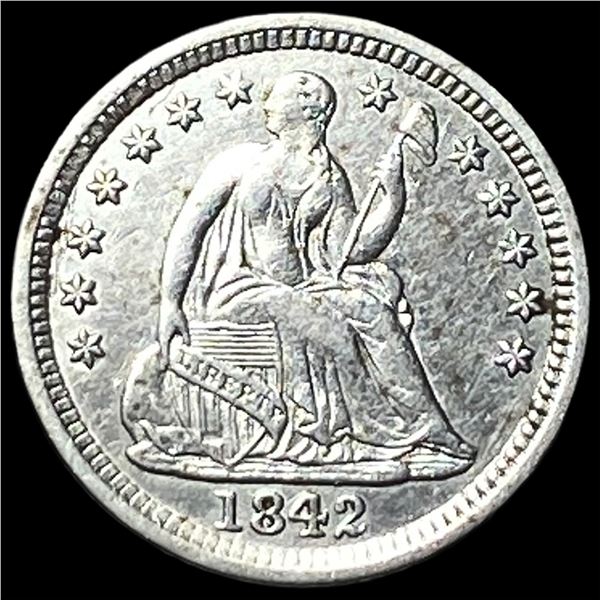 1842-O Silver Seated Half Dime CHOICE AU